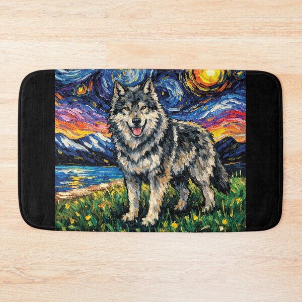 Item preview, Starry Night Wolf - Van Gogh Impressionist Wildlife Art designed and sold by DreamPup.