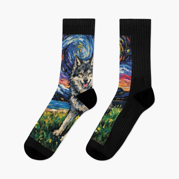 Item preview, Starry Night Wolf - Van Gogh Impressionist Wildlife Art designed and sold by DreamPup.