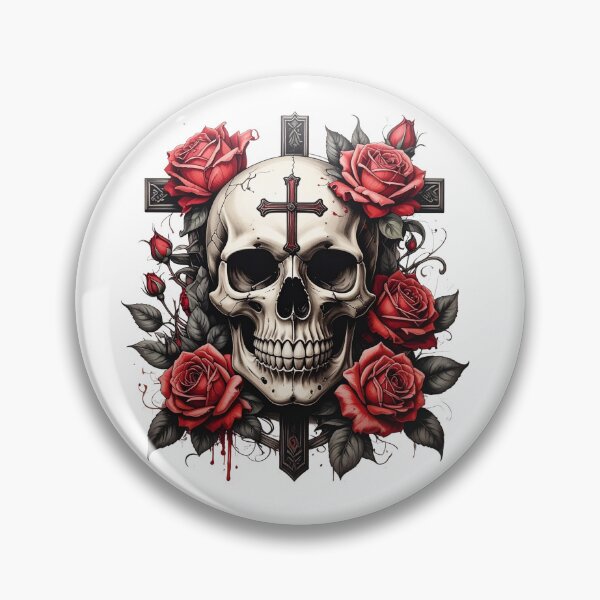 Item preview, Skull Roses and Cross Design designed and sold by Teale-Studio.
