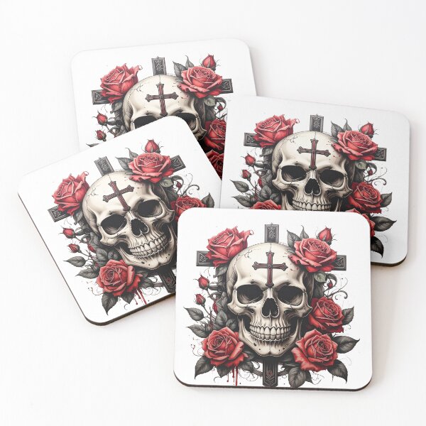 Item preview, Skull Roses and Cross Design designed and sold by Teale-Studio.