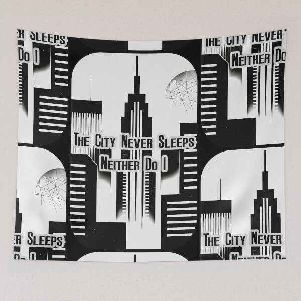 Item preview, The City Never Sleeps Hustle Skyline Design designed and sold by Topoartispp.