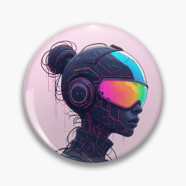 Item preview, Cyberpunk Portrait Neon Art | CHROMA-9 Synthetic Humanoid - Specimen SYN 2b-752 designed and sold by Aethereal Labs.