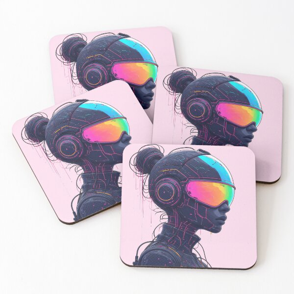 Item preview, Cyberpunk Portrait Neon Art | CHROMA-9 Synthetic Humanoid - Specimen SYN 2b-752 designed and sold by Aethereal Labs.