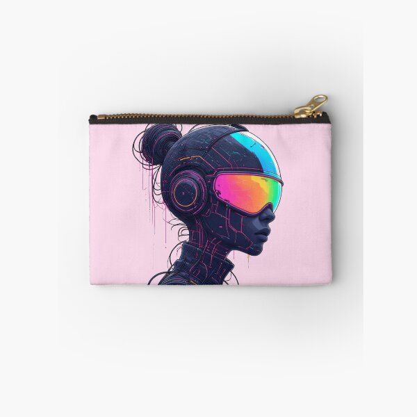 Item preview, Cyberpunk Portrait Neon Art | CHROMA-9 Synthetic Humanoid - Specimen SYN 2b-752 designed and sold by Aethereal Labs.