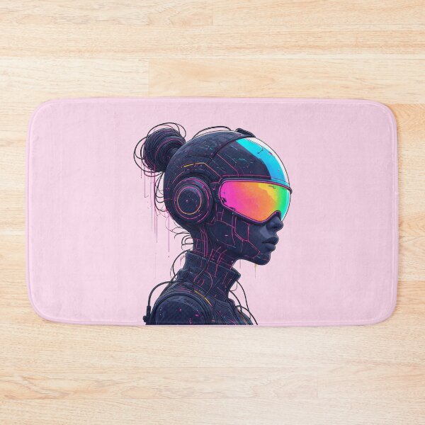 Item preview, Cyberpunk Portrait Neon Art | CHROMA-9 Synthetic Humanoid - Specimen SYN 2b-752 designed and sold by Aethereal Labs.
