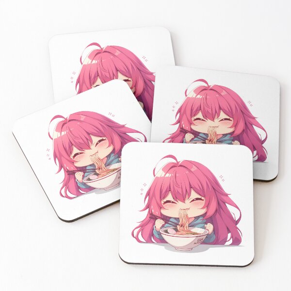 Item preview, Lucy Kaede Elfen Lied Kawaii Ramen Chibi Pink Hair Cozy Smile designed and sold by mildaclairmo.