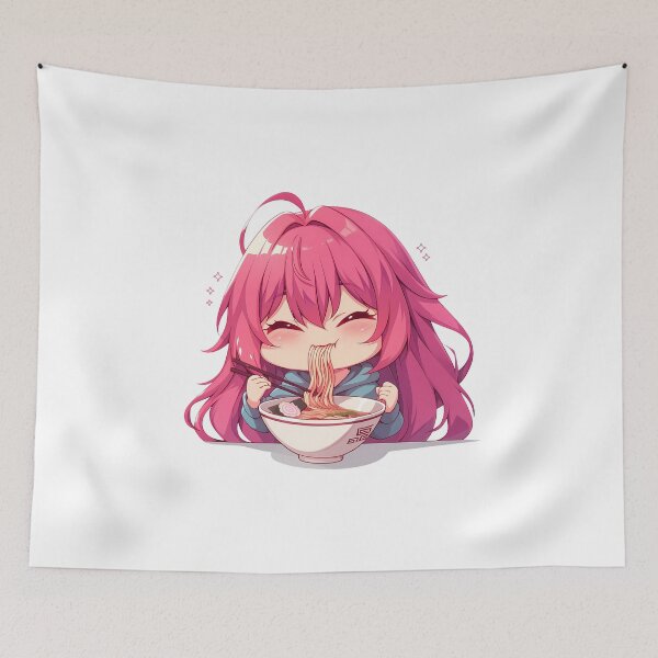 Item preview, Lucy Kaede Elfen Lied Kawaii Ramen Chibi Pink Hair Cozy Smile designed and sold by mildaclairmo.
