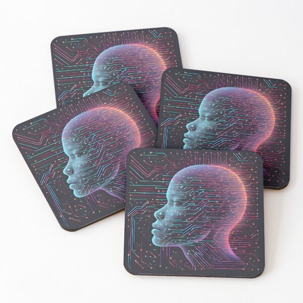 Item preview, Cyberpunk Portrait Neural Art | AETHER-GRID Synthetic Humanoid (Neural Interface) - Specimen SYN2b-841 designed and sold by Aethereal Labs.