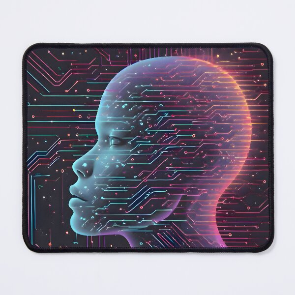 Item preview, Cyberpunk Portrait Neural Art | AETHER-GRID Synthetic Humanoid (Neural Interface) - Specimen SYN2b-841 designed and sold by Aethereal Labs.