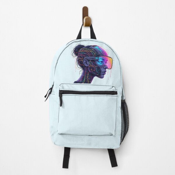 Item preview, Cyberpunk Portrait Prismatic Art | CHROMA-9 Synthetic Humanoid (Prismatic Cipher) - Specimen SYN2b-009 designed and sold by Aethereal Labs.