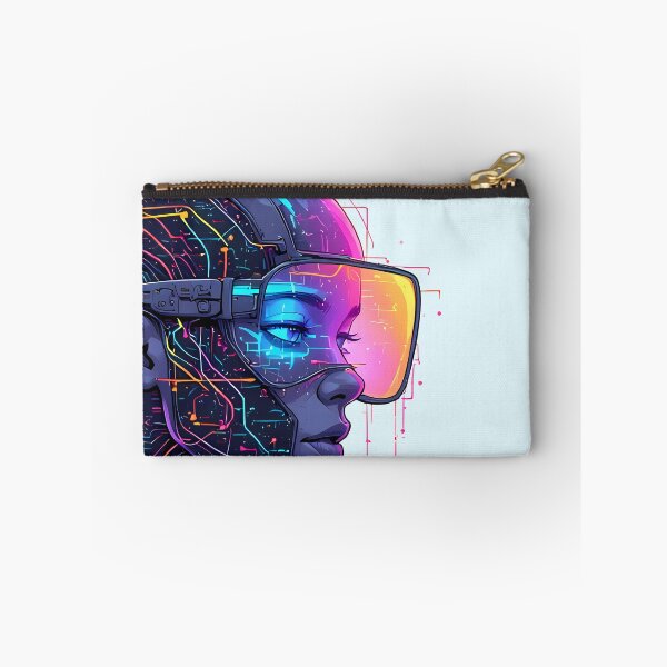 Item preview, Cyberpunk Portrait Prismatic Art | CHROMA-9 Synthetic Humanoid (Prismatic Cipher) - Specimen SYN2b-009 designed and sold by Aethereal Labs.