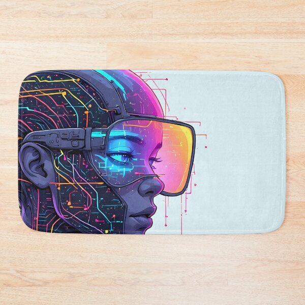 Item preview, Cyberpunk Portrait Prismatic Art | CHROMA-9 Synthetic Humanoid (Prismatic Cipher) - Specimen SYN2b-009 designed and sold by Aethereal Labs.
