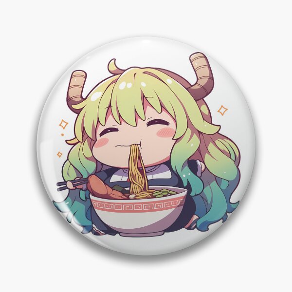 Item preview, Lucoa Miss Kobayashi Dragon Maid Chibi Ramen Slurp Horns designed and sold by mildaclairmo.