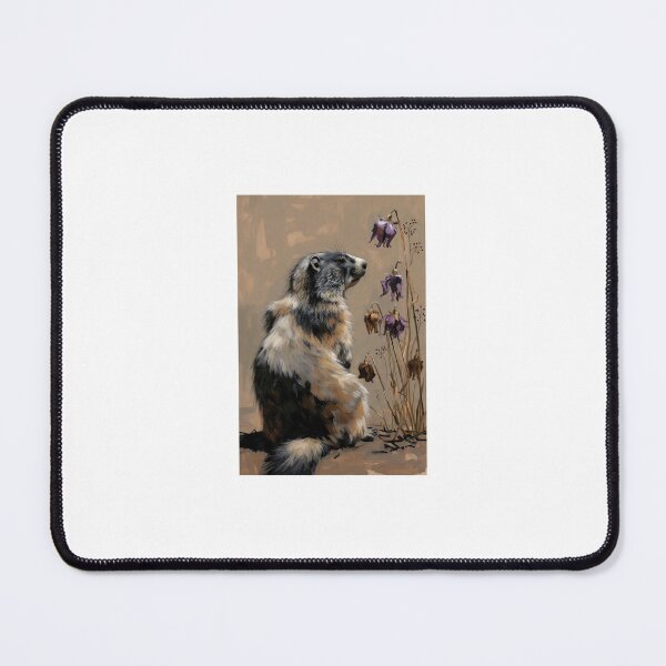 Item preview, Marmot and the Fading Bloom — Melancholy Wildlife Fine Art Print designed and sold by AnotherMarmot.