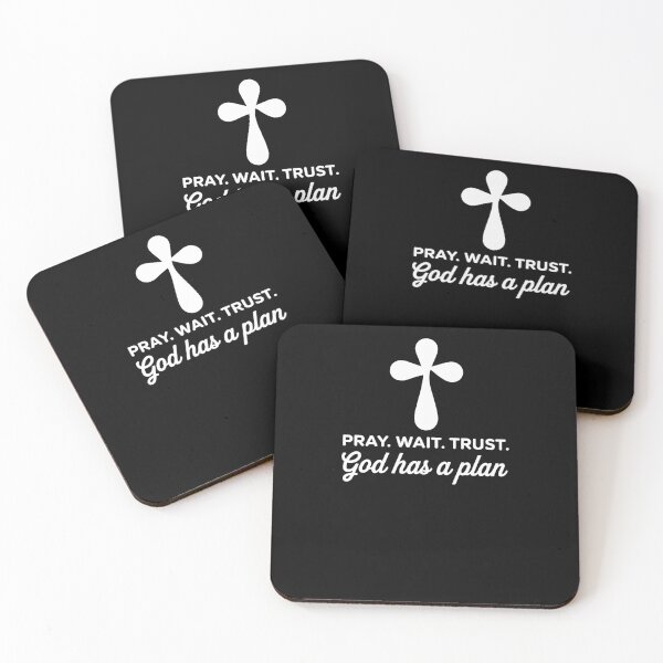 Item preview, Pray Wait Trust God Has A Plan Bible Christian Saying Jesus designed and sold by Dressed For  Duty.