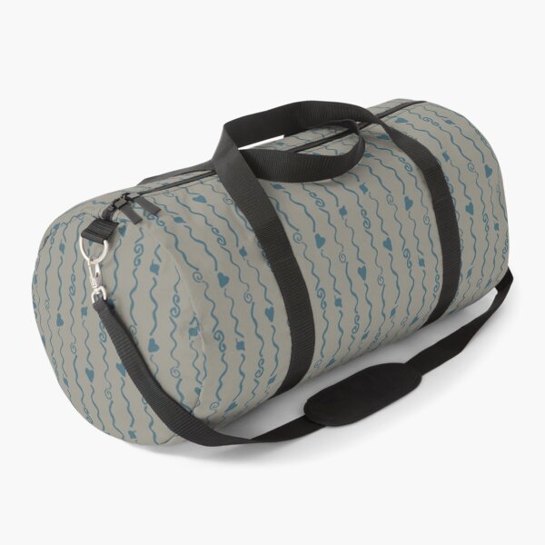 Item preview, Swirls and Hearts Vertical Stripes Teal on Tan designed and sold by Digitalmyth's Designs.