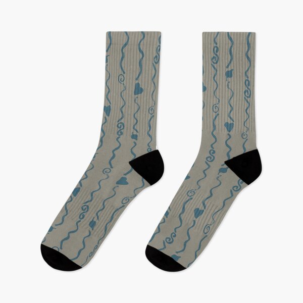 Item preview, Swirls and Hearts Vertical Stripes Teal on Tan designed and sold by Digitalmyth's Designs.