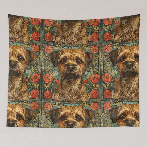 Item preview, Art nouveau Border Terrier designed and sold by MendaciousMina.