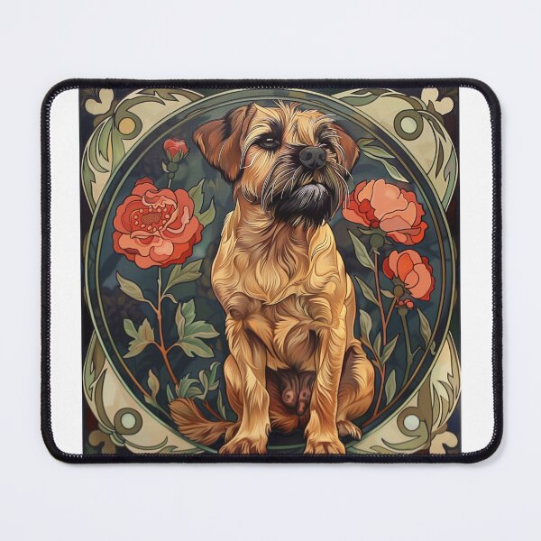 Item preview, Art nouveau Border Terrier designed and sold by MendaciousMina.