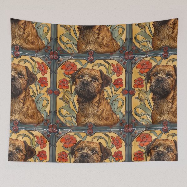 Item preview, Art nouveau Border Terrier designed and sold by MendaciousMina.