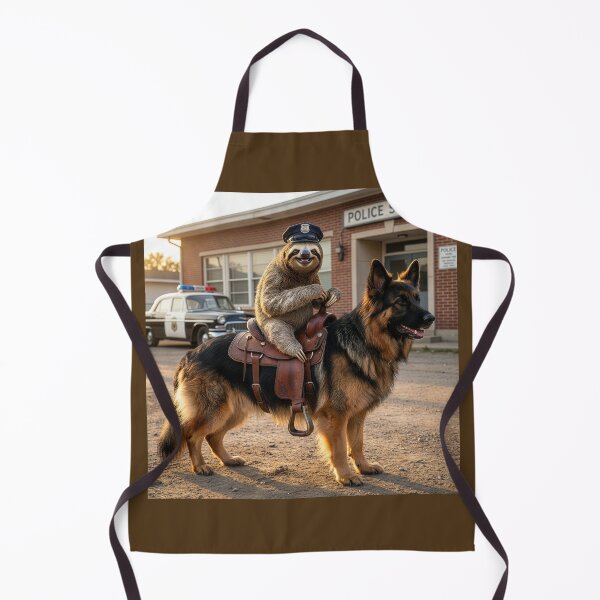Item preview, Sloth Police Officer Rides His German Shepherd designed and sold by Tridentulus.