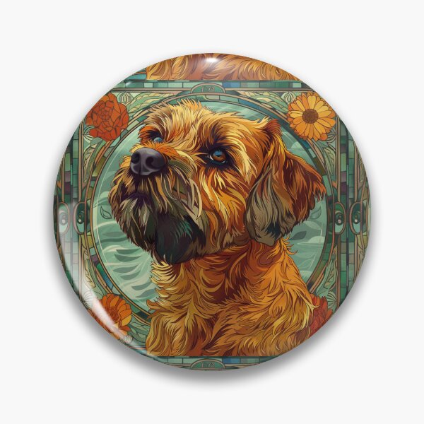 Item preview, Art nouveau Border Terrier designed and sold by MendaciousMina.