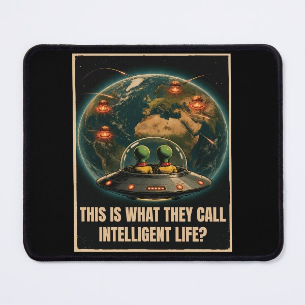Item preview, Funny Alien UFO Visiting Earth During Nuclear War Pro Peace designed and sold by wtfbba.