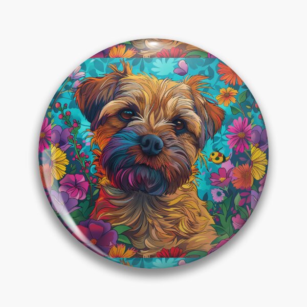 Item preview, Flower power Border Terrier designed and sold by MendaciousMina.