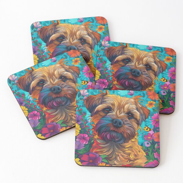 Item preview, Flower power Border Terrier designed and sold by MendaciousMina.