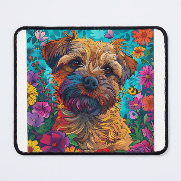Item preview, Flower power Border Terrier designed and sold by MendaciousMina.