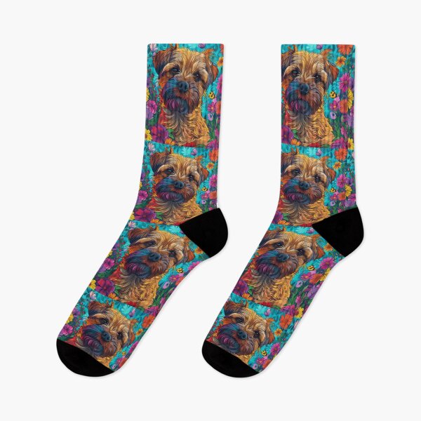 Item preview, Flower power Border Terrier designed and sold by MendaciousMina.