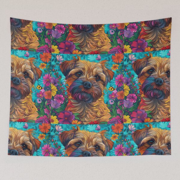 Item preview, Flower power Border Terrier designed and sold by MendaciousMina.