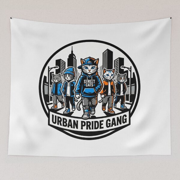 Item preview, Cool Cats Gang – Hip Hop Urban Animal Street Style Shirt designed and sold by Pollock.