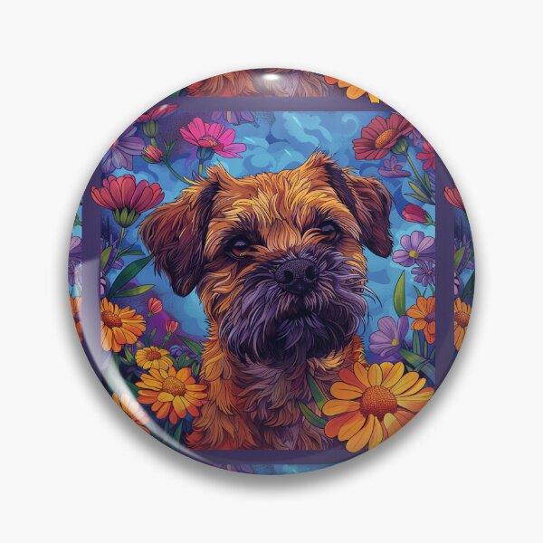 Item preview, Flower power Border Terrier designed and sold by MendaciousMina.