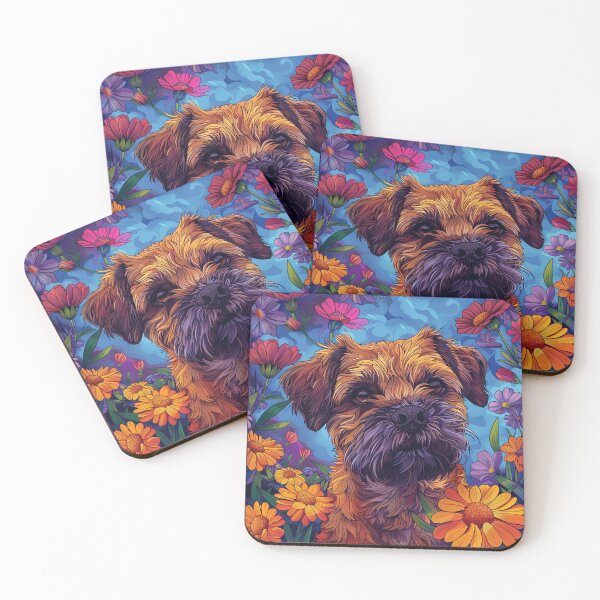 Item preview, Flower power Border Terrier designed and sold by MendaciousMina.