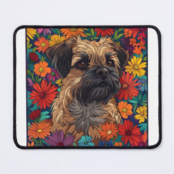Item preview, Flower power Border Terrier designed and sold by MendaciousMina.