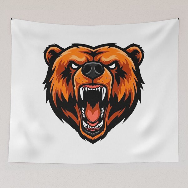 Item preview, Aggressive Bear Streetwear – Bold Orange Roaring Animal Graphic designed and sold by Pollock.