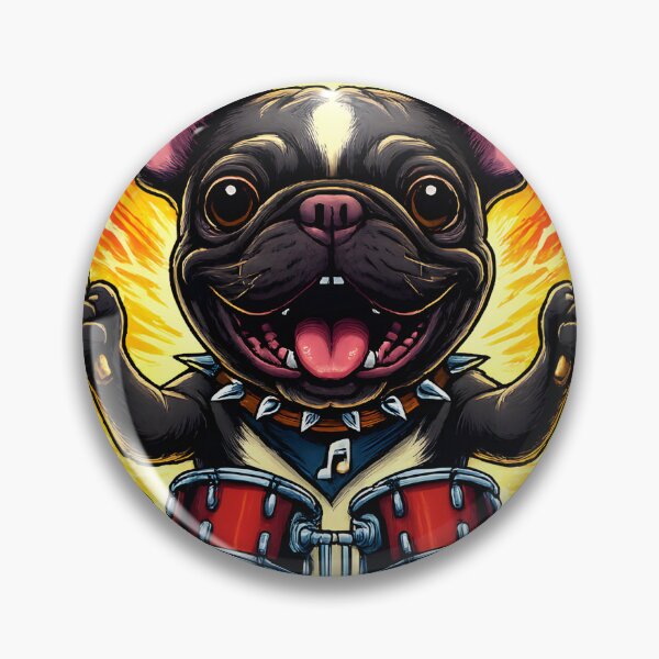 Item preview, French Bulldog Drummer in Rock Metal Band - Dog and Music Fans Gift designed and sold by Dazzio Designs.