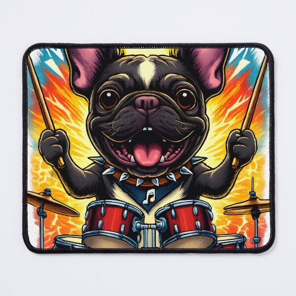 Item preview, French Bulldog Drummer in Rock Metal Band - Dog and Music Fans Gift designed and sold by Dazzio Designs.