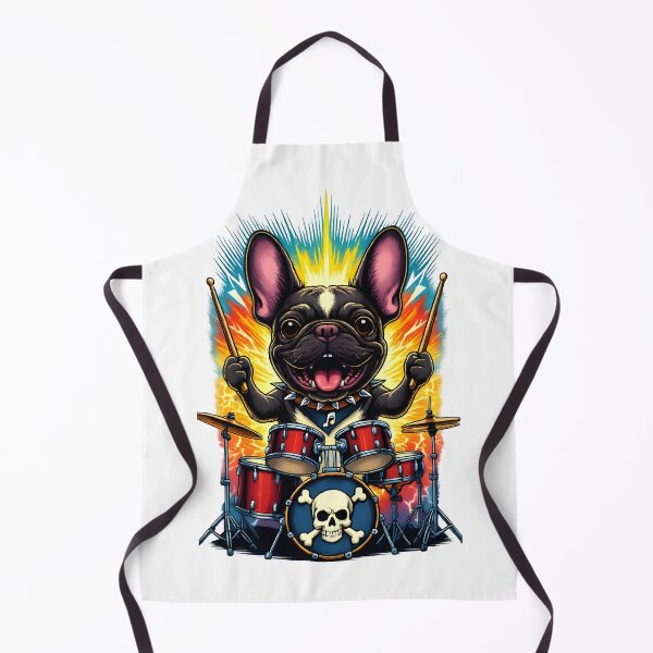 Item preview, French Bulldog Drummer in Rock Metal Band - Dog and Music Fans Gift designed and sold by Dazzio Designs.