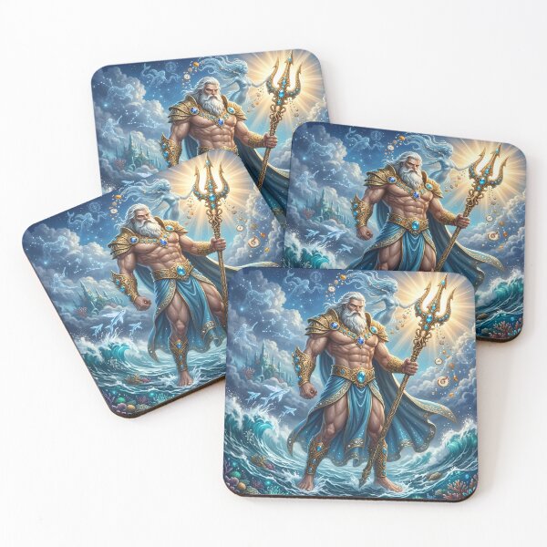 Item preview, Poseidon - God of the Sea Fantasy Art designed and sold by Lucid Dream Pixel.