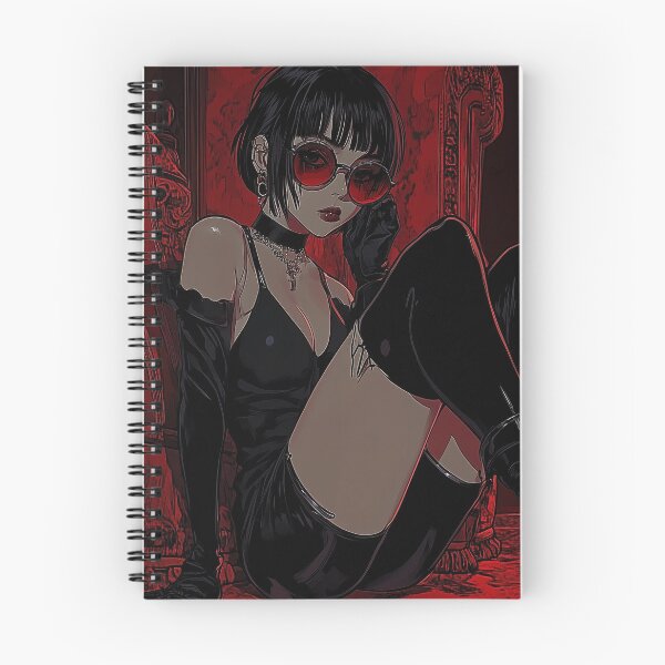 Aperçu de l'œuvre Red Lens Shadow Girl – Anime Legends Noir créée et vendue par TechDreamscapes.
