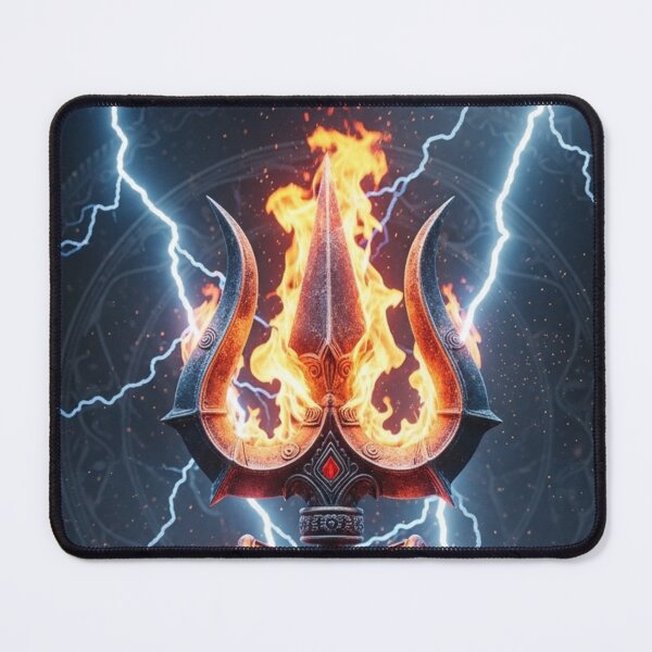 Item preview, Shiva Trishul – Fire and Lightning Mahadev Power Sticker designed and sold by Mojbin.