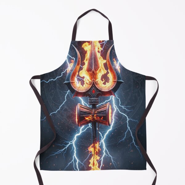 Item preview, Shiva Trishul – Fire and Lightning Mahadev Power Sticker designed and sold by Mojbin.