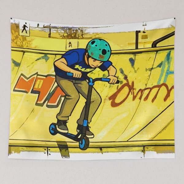 Item preview, Jumping the Ramp - Trick Scooter Rider designed and sold by NaturePrints.