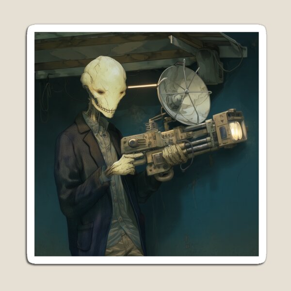 Aperçu de l'œuvre Hacker Microwave Gun – Neon Dystopia Cyborg créée et vendue par TechDreamscapes.