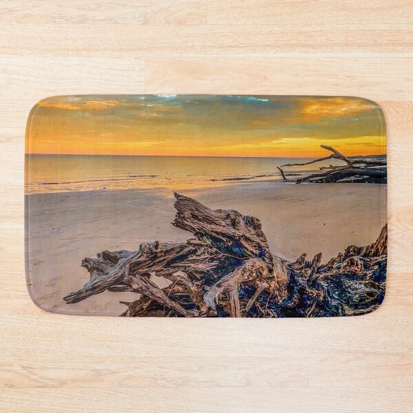 Item preview, Uprooted Driftwood Sunset – Beach Reflection Coastal Photography designed and sold by aadventures.