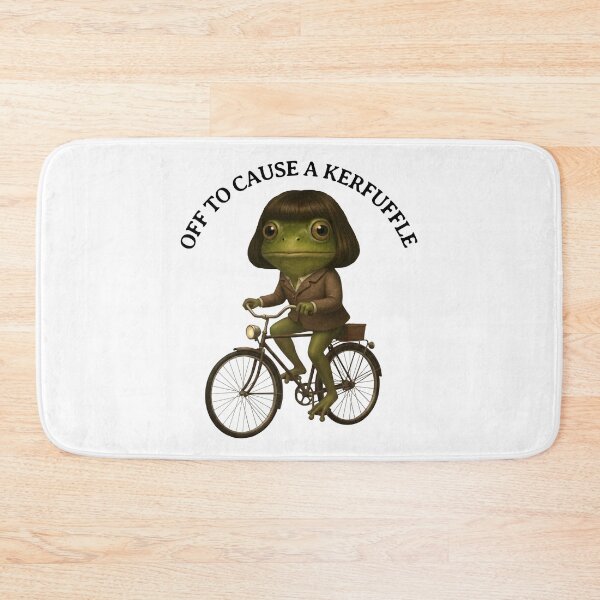 Item preview, Off to Cause a Kerfuffle Funny Frog Meme designed and sold by Eh Plus Designs.