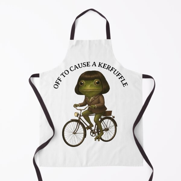 Item preview, Off to Cause a Kerfuffle Funny Frog Meme designed and sold by Eh Plus Designs.