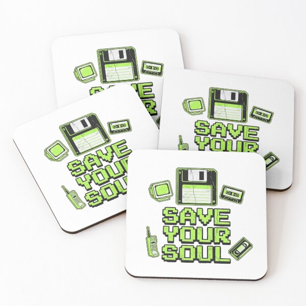 Item preview, Save Your Soul Retro 90s Tech T-Shirt | Neon Floppy Disk Cassette VHS Cell Phone Nostalgia designed and sold by Karmapaul1.